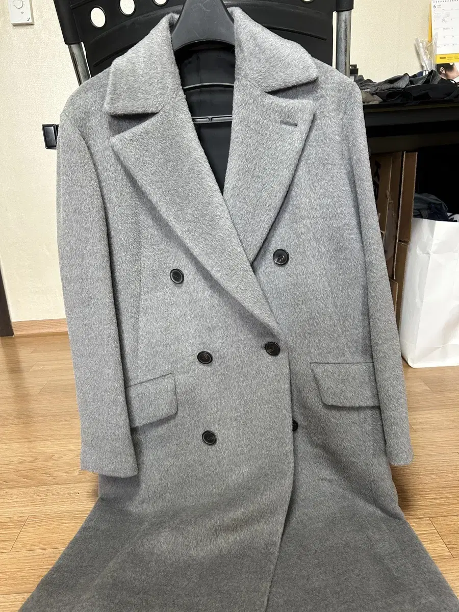 (It's a one-time purchase and less than half the price!) Tory Burch Alpaca Light Gray Double Coat