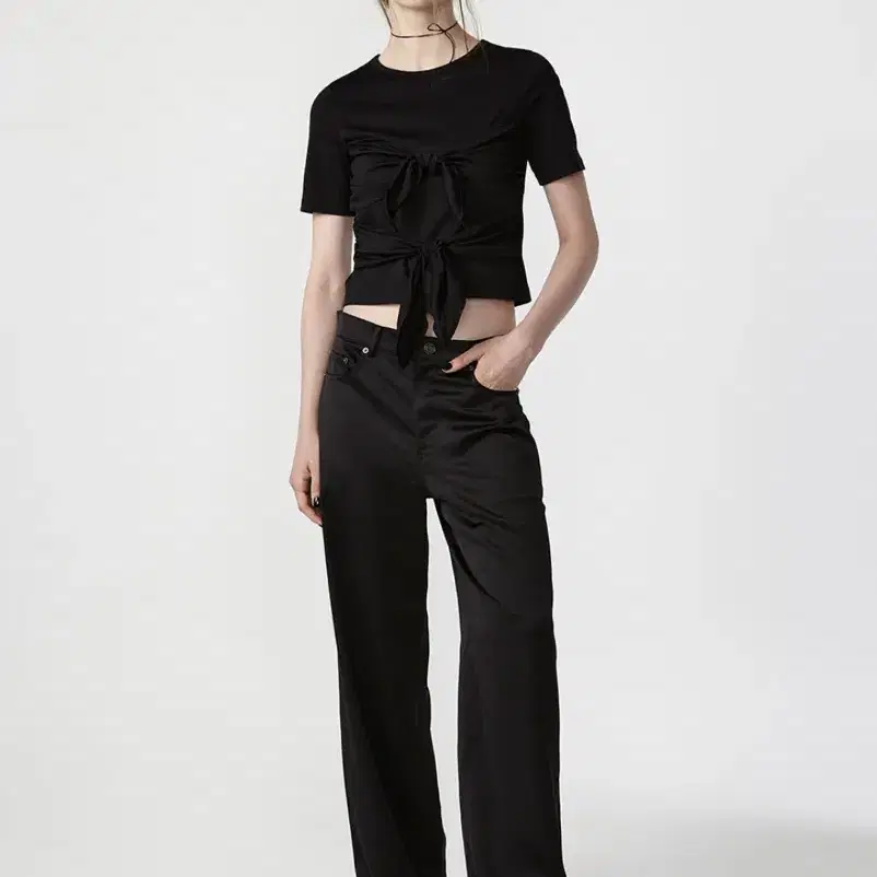 ean jo 이안 조 SATIN MID WAIST LARGE PANTS