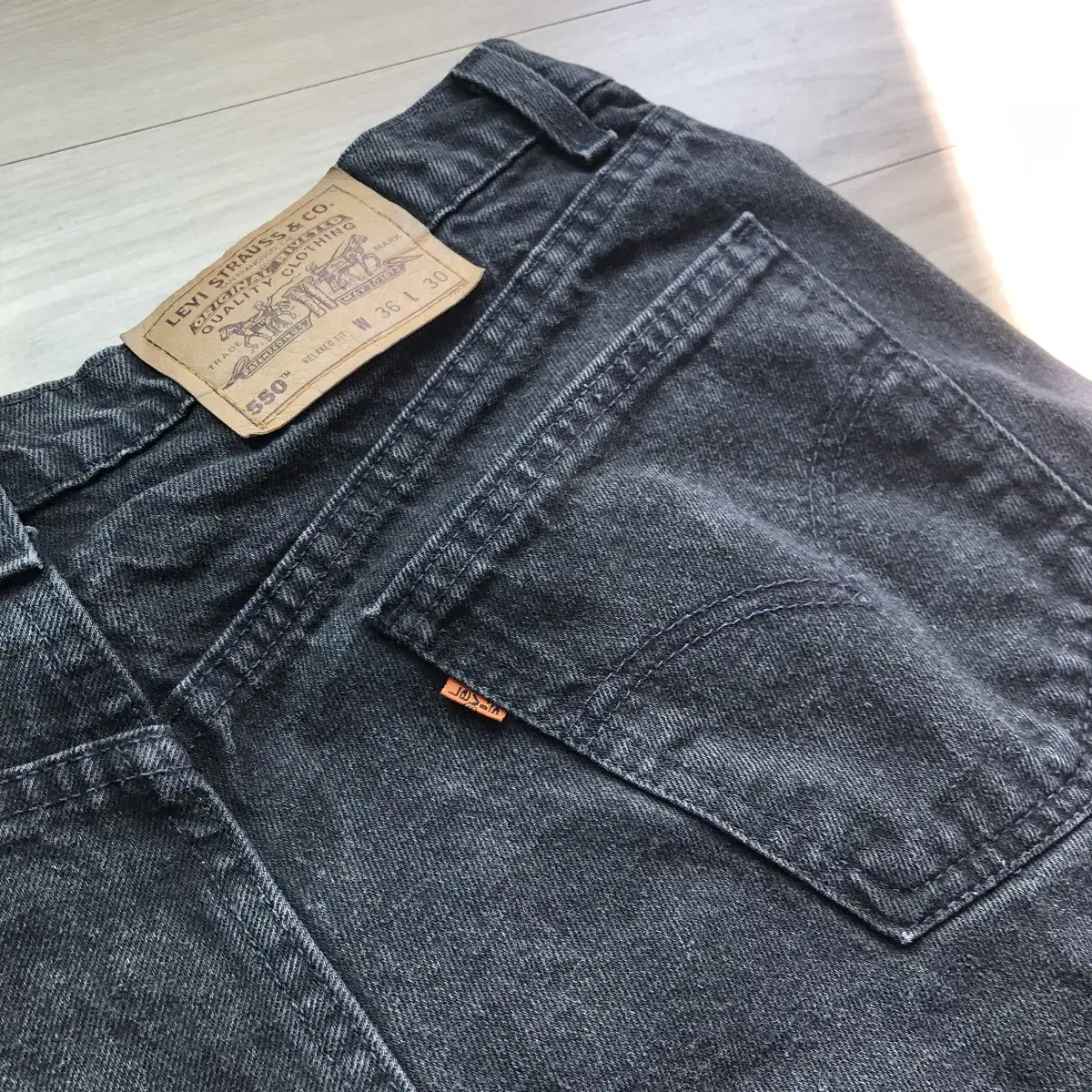 90s Unmade Vintage Levi's Orangetab Denim Black Ebony 36(true to size 34)