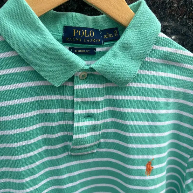 polo ralphlauren 폴로랄프로렌 그린 스트라이프 반팔 카라티