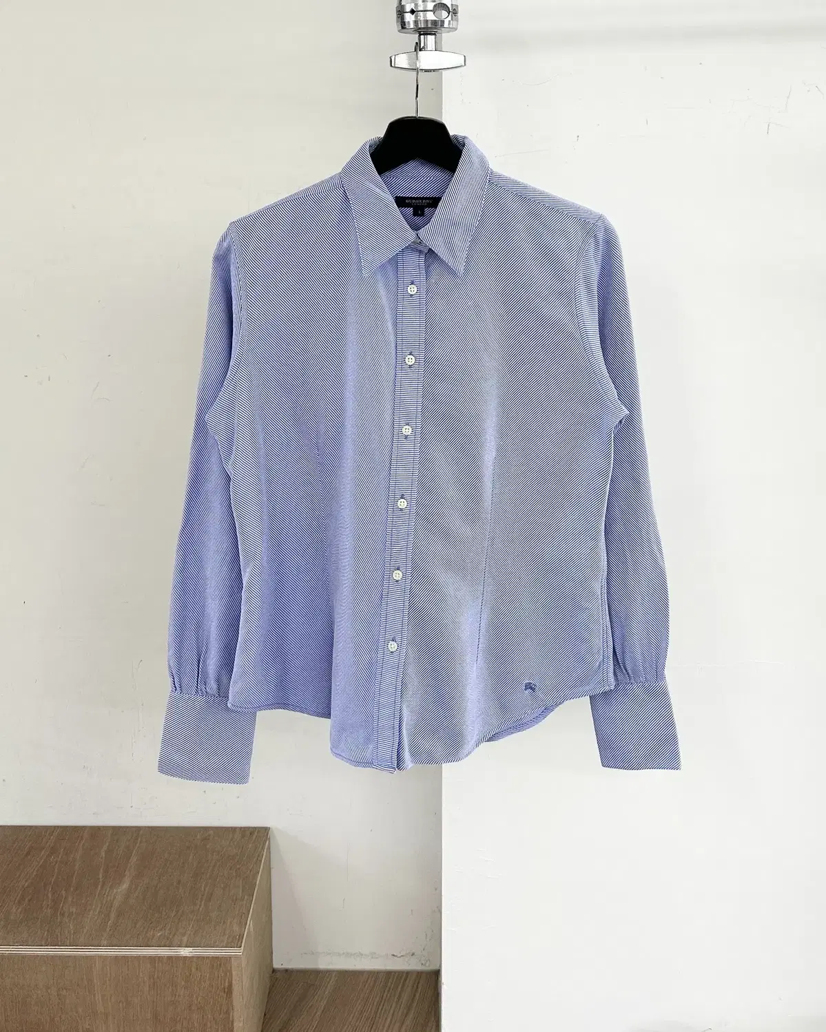 bloo, striped logo cotton shirt