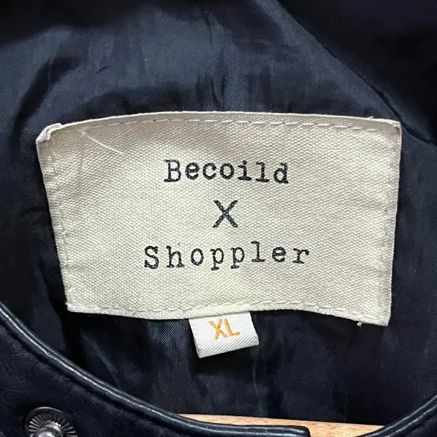 Becoild X Shoppler 레더 자켓 블랙 XL