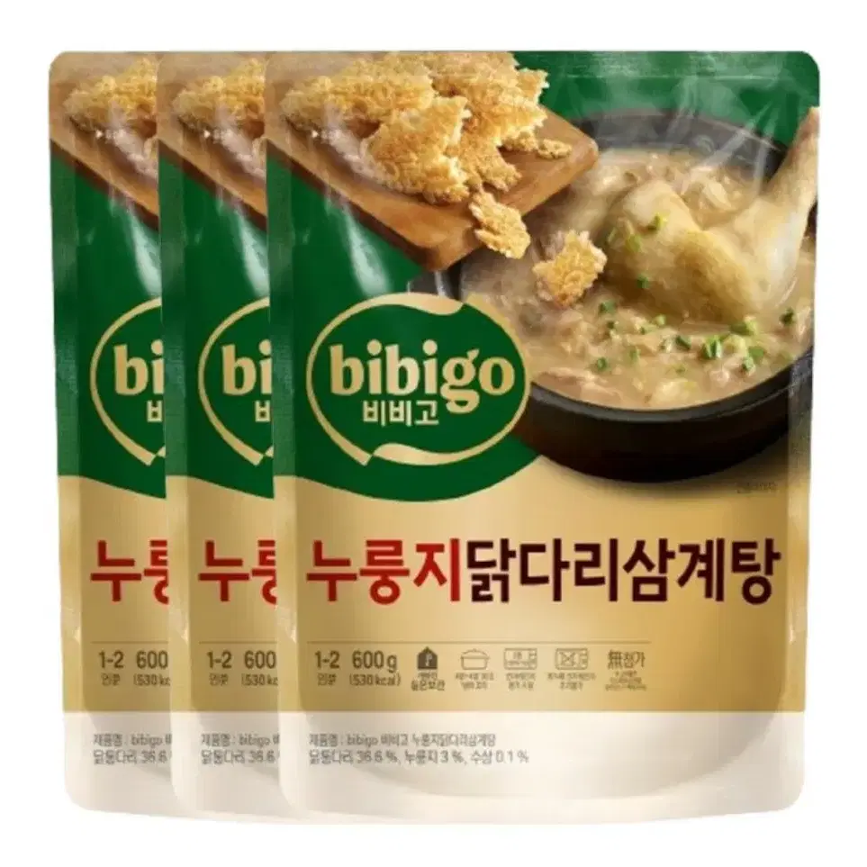 비비고 누룽지 닭다리 삼계탕 600g 3개