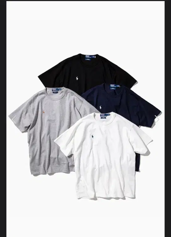 Beams polo 23SS 로고티셔츠 화이트/블랙 XL