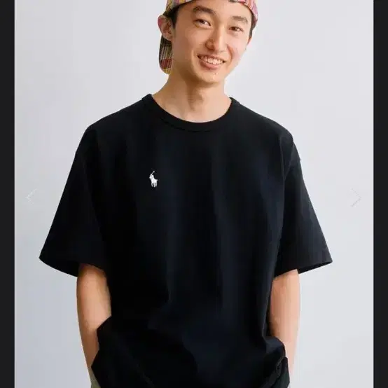 Beams polo 23SS 로고티셔츠 화이트/블랙 XL