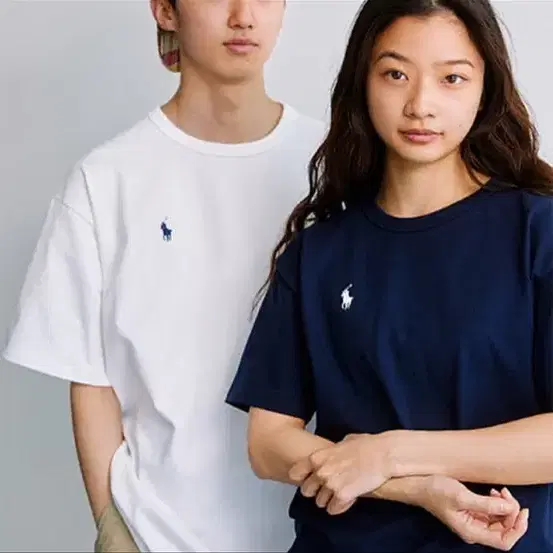 Beams polo 23SS 로고티셔츠 화이트/블랙 XL