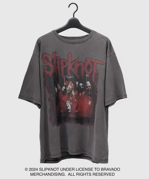 Slipknot 슬립낫 24SS 피그먼트 포토 반팔 티셔츠 차콜 L