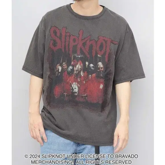 Slipknot 슬립낫 24SS 피그먼트 포토 반팔 티셔츠 차콜 L