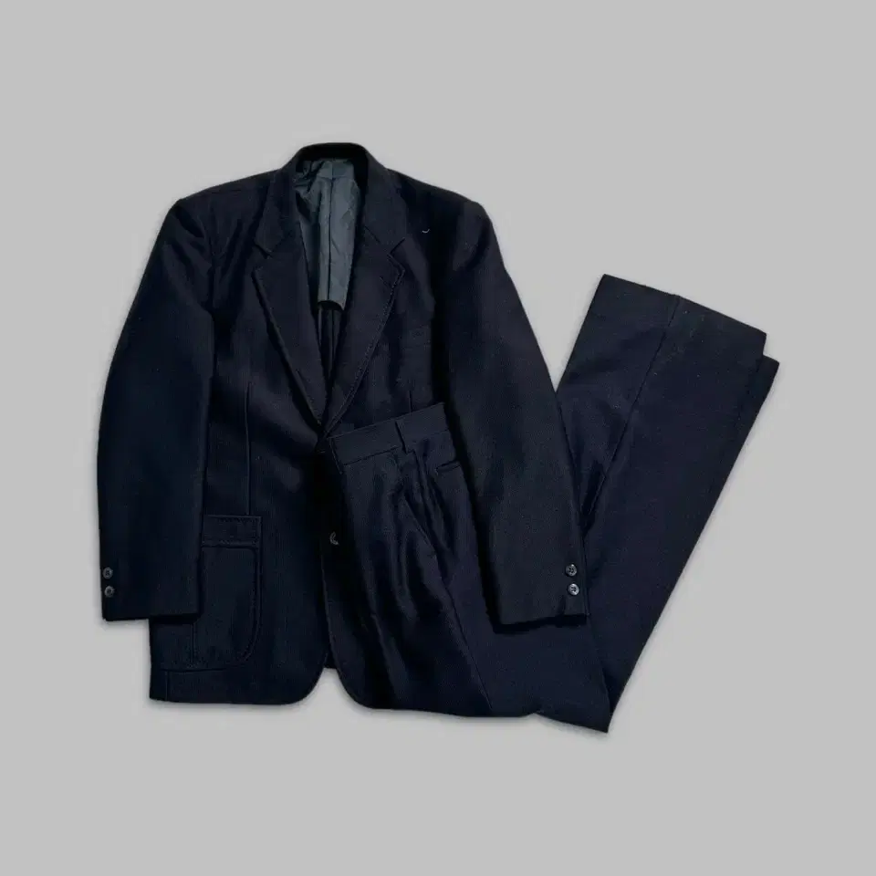 vintage classic navy wool boot cut suit