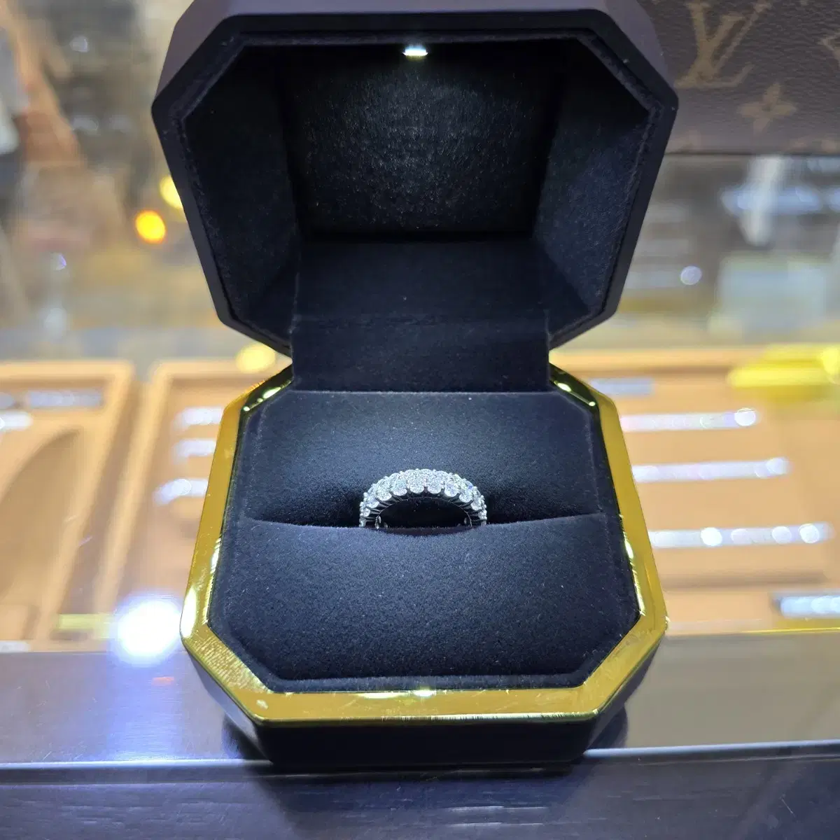 ICE Ring 2줄 여성용 2.5MM 모이사나이트 이터너티링 다이아반지