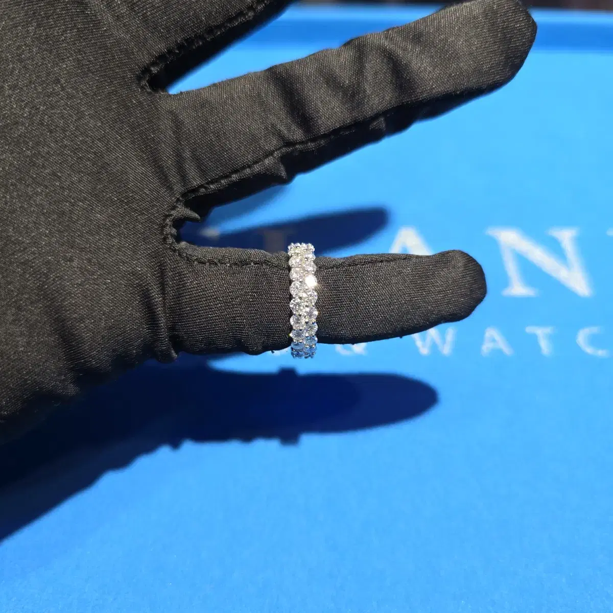 ICE Ring 2줄 여성용 2.5MM 모이사나이트 이터너티링 다이아반지