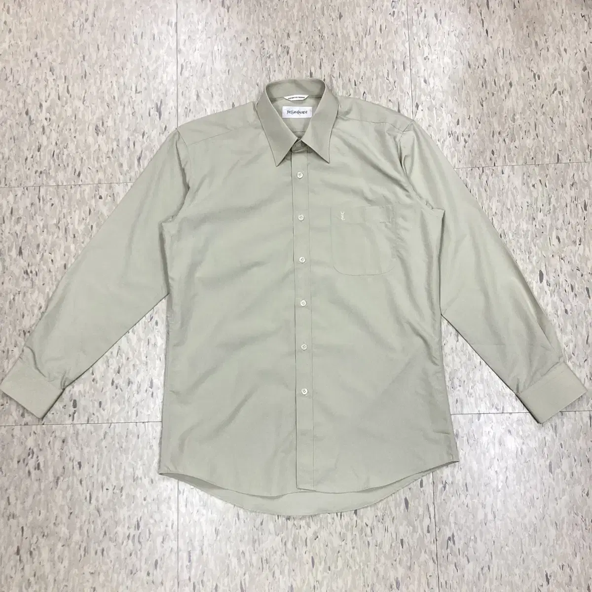 (100) Yves Saint Laurent Khaki Mint Shirt