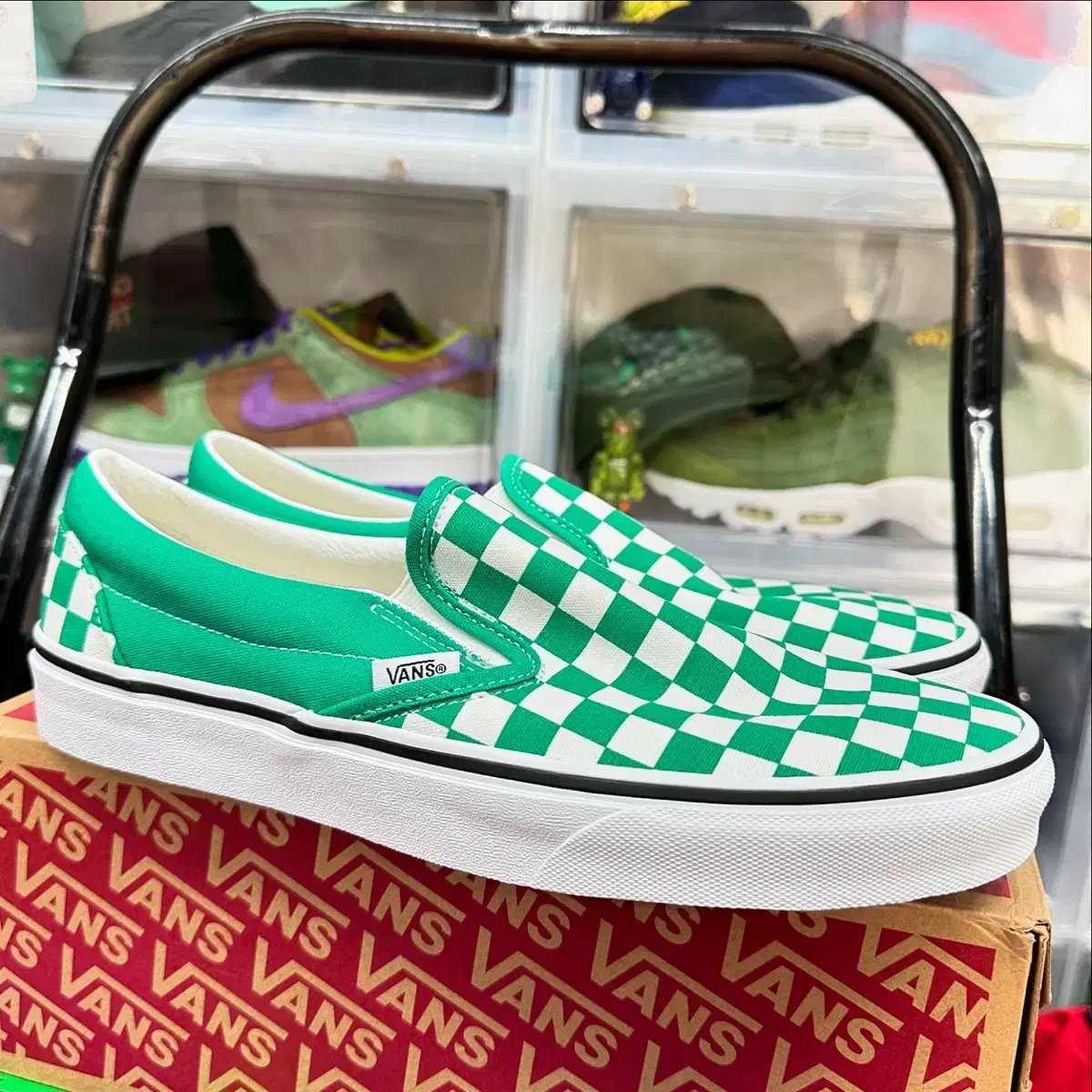 반스 슬립온 체커보드 그린 vans slip on