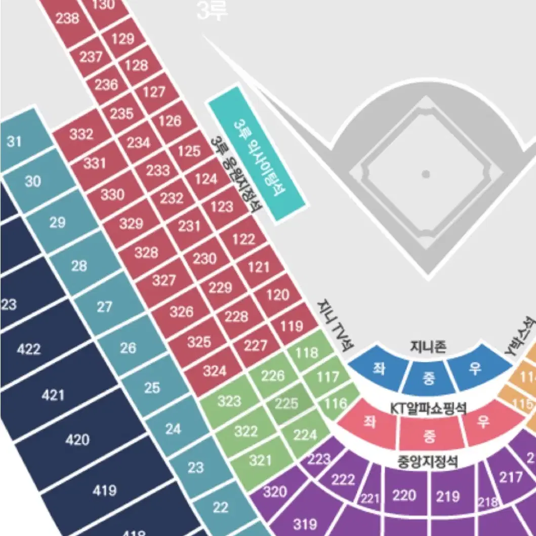 Ktvs삼성 3루 내야지정석
