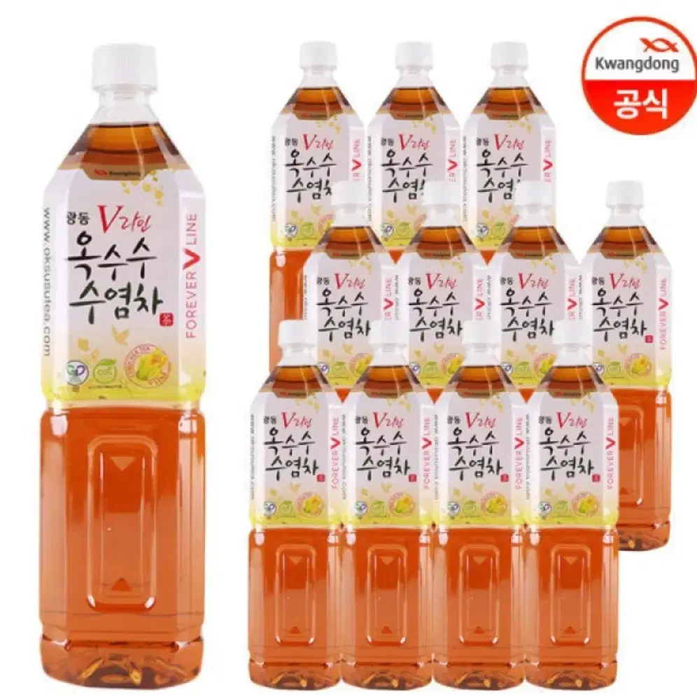 광동 옥수수수염차 1.5L 12개 유라벨