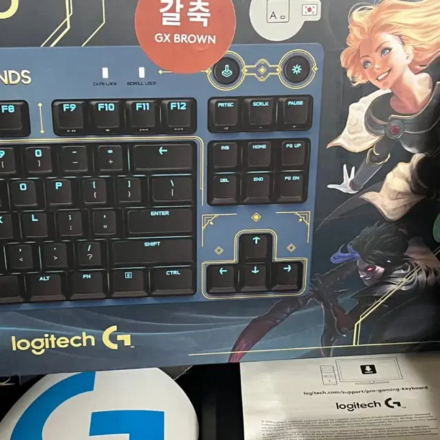 로지텍 G pro x 롤 콜라보 키보드