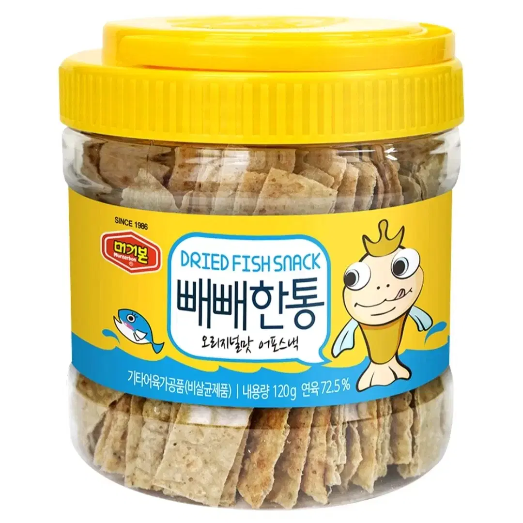 [무료배송] 머거본 빼빼한통 오리지널맛 어포스낵 120g