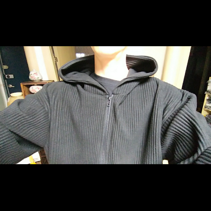 Regular price12 tacpo2.9 advanced jin pattern men's pleated hoodie blackcolor soft material