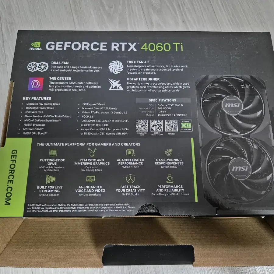 엔비디아 지포스 4060ti 빈박스