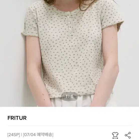 FRITUR 반팔 The Flower BUTTON T-Shirts 2Co