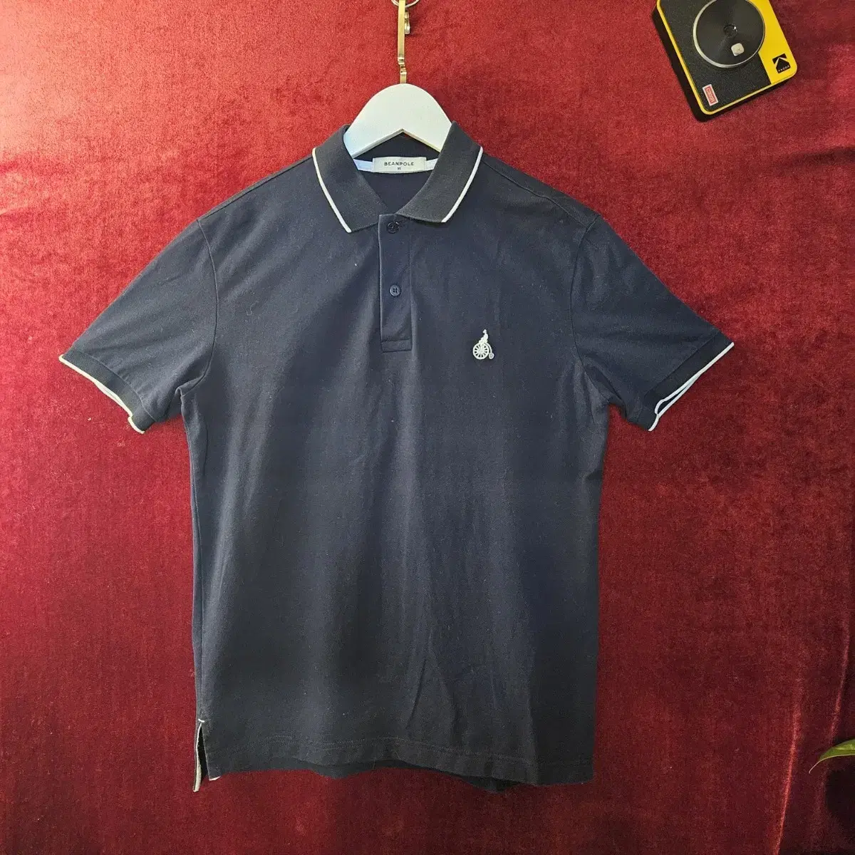 Vinpole Short Sleeve Solid PK T-Shirt in Navy 95size