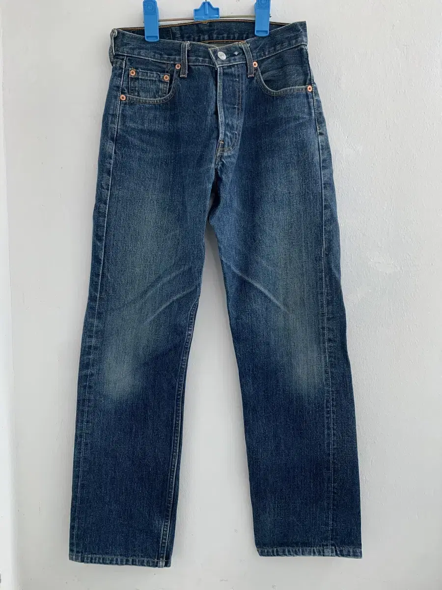 Levis Jeans Denim Pants Washed Denim Straight Wide