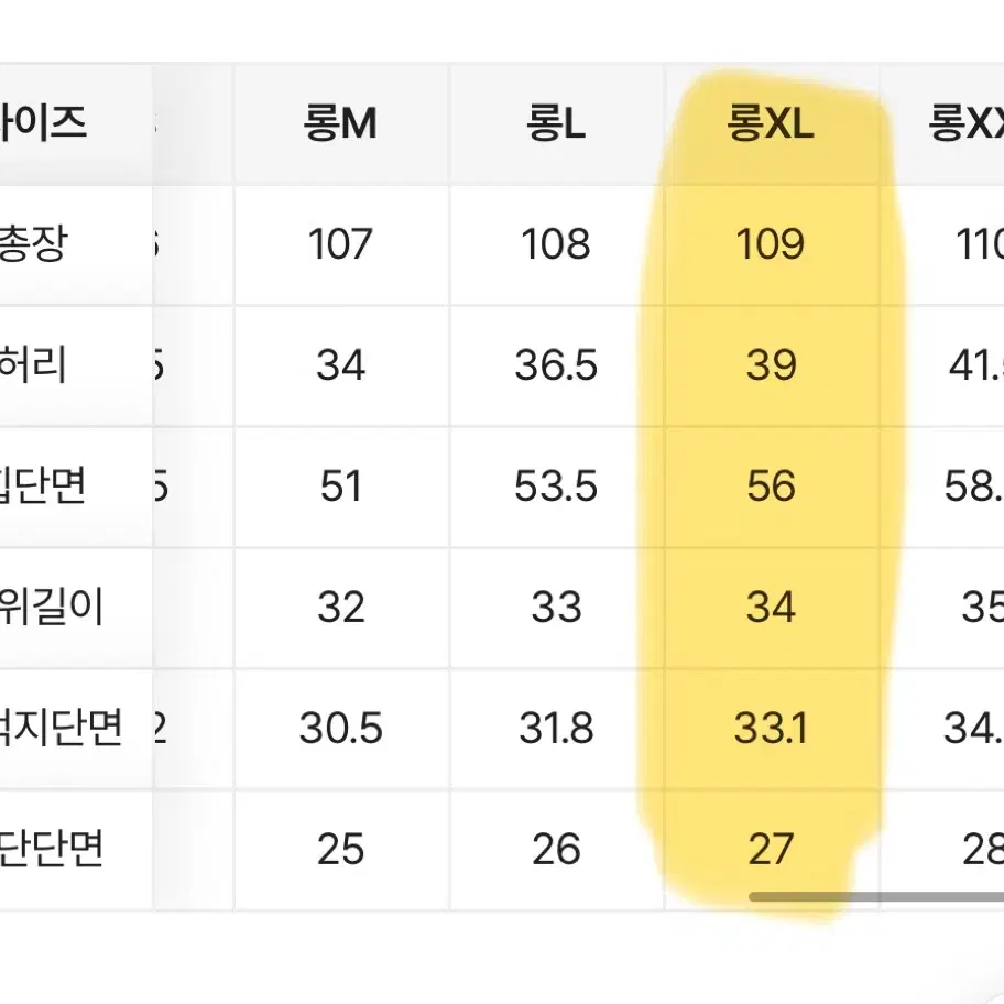 에이블리 미오 중청 워싱 청바지 롱 XL 판매합니다