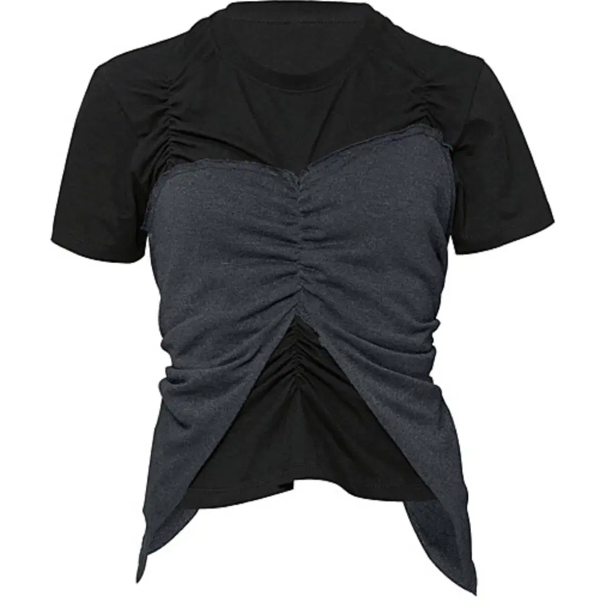 Flared-up short-sleeved bustier