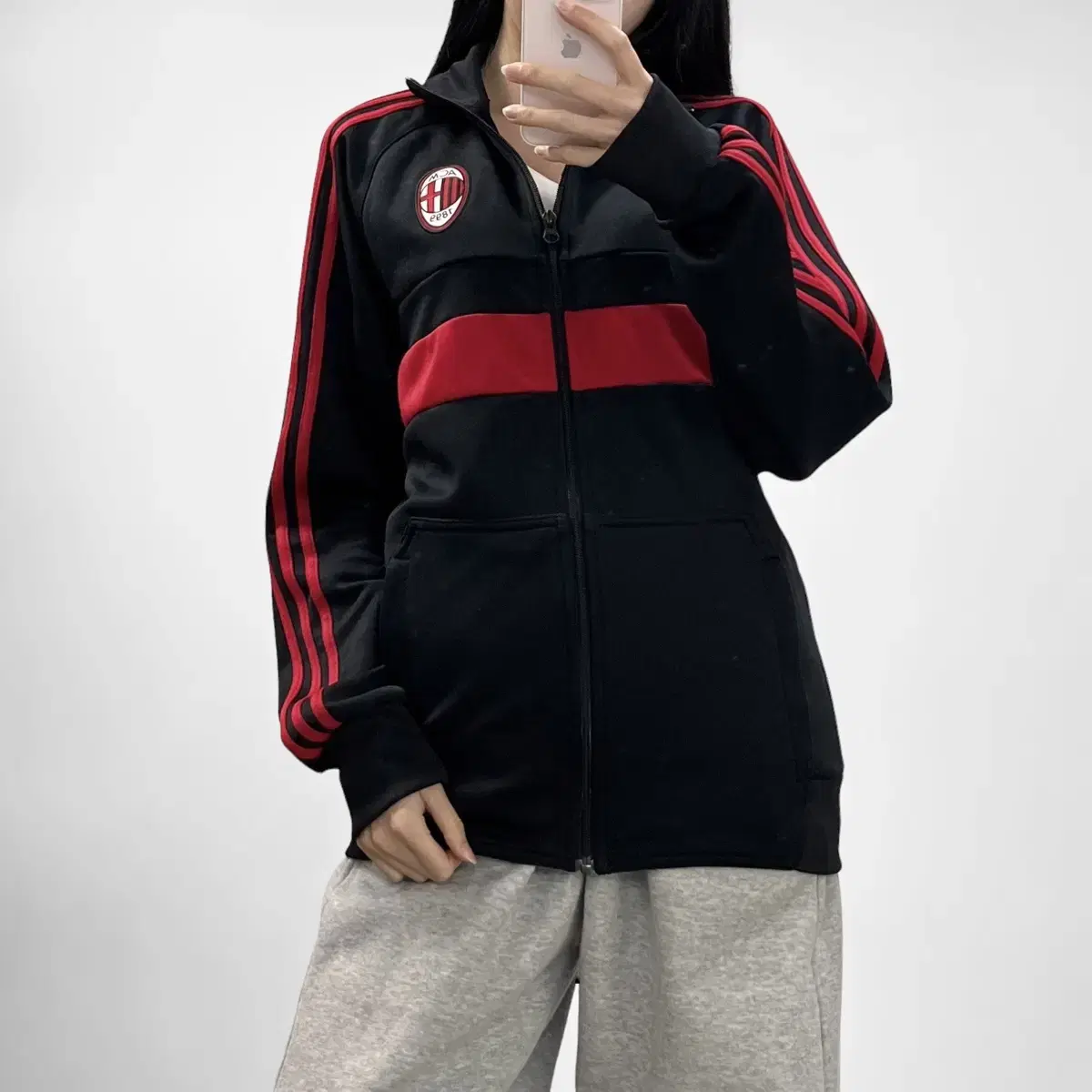 Adidas A.C. Milan Track Top Jersey Black Red