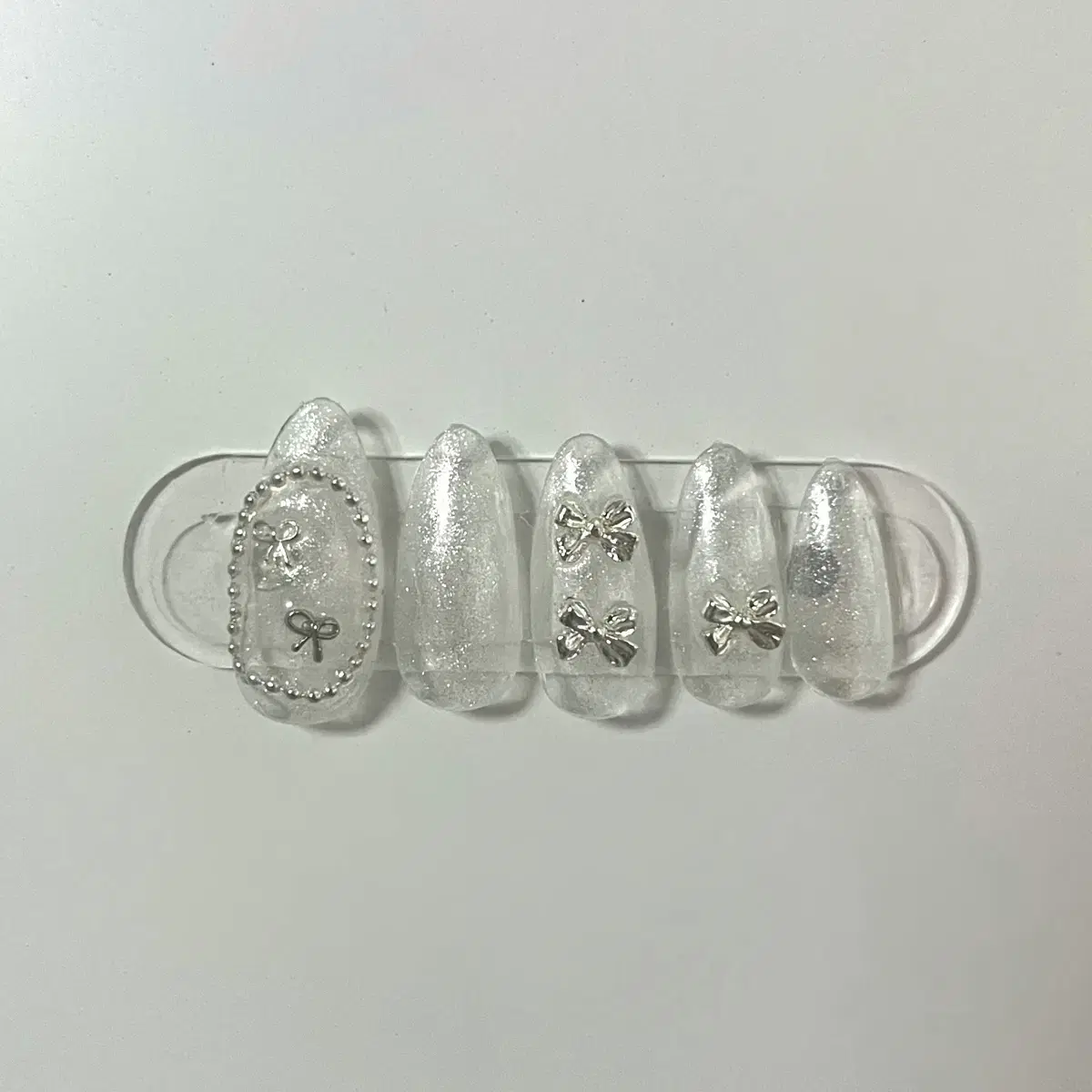 Clear Ribbon Handmade Nail Tips