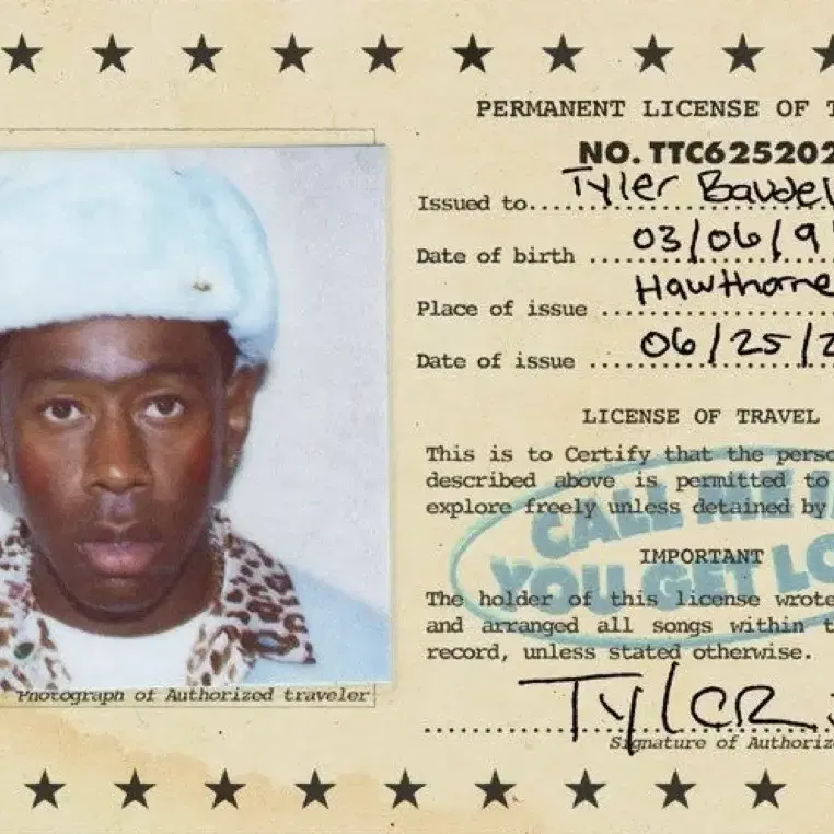 타일러 더 크리에이터(tyler the creator) idcard