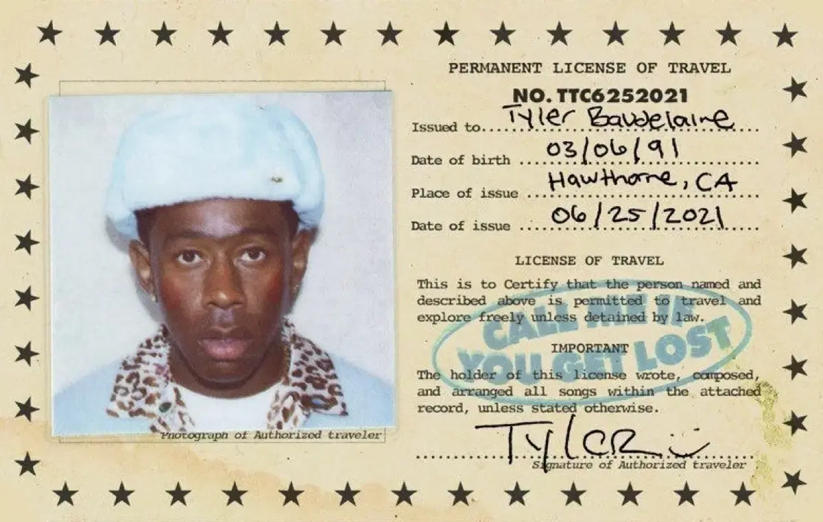 타일러 더 크리에이터(tyler the creator) idcard