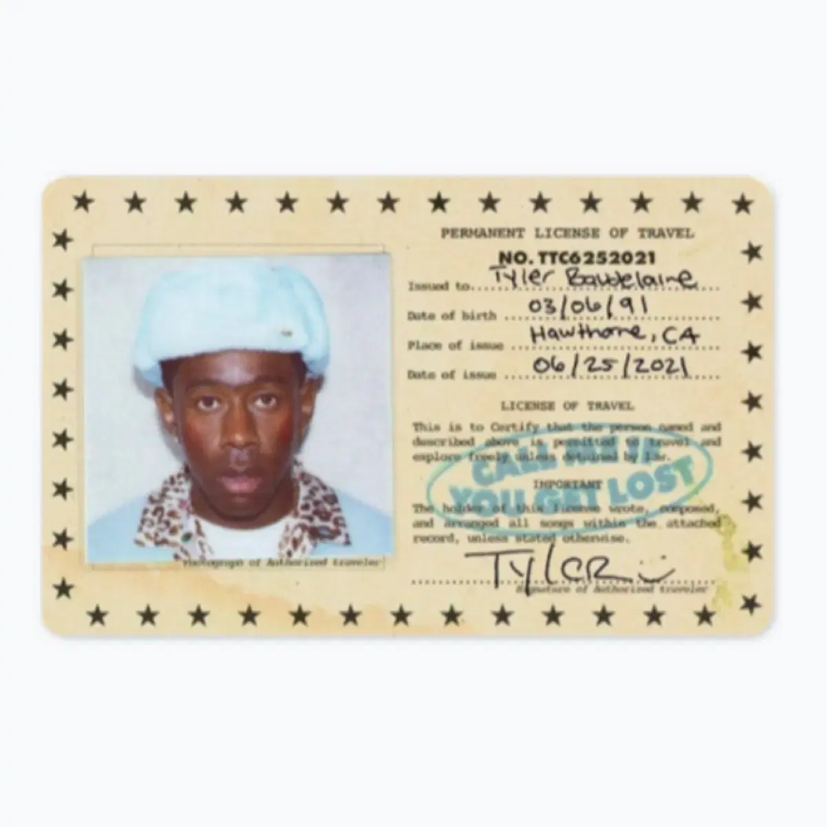 타일러 더 크리에이터(tyler the creator) idcard