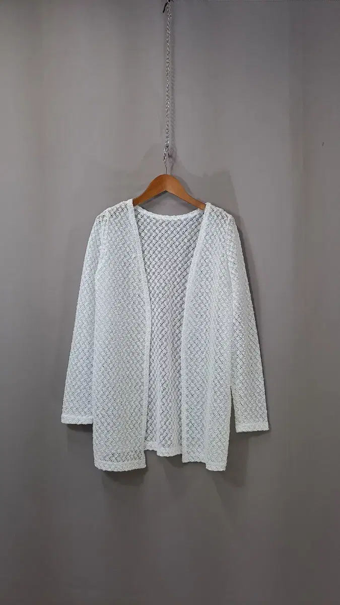 Open cardigan with punched cotton material nh