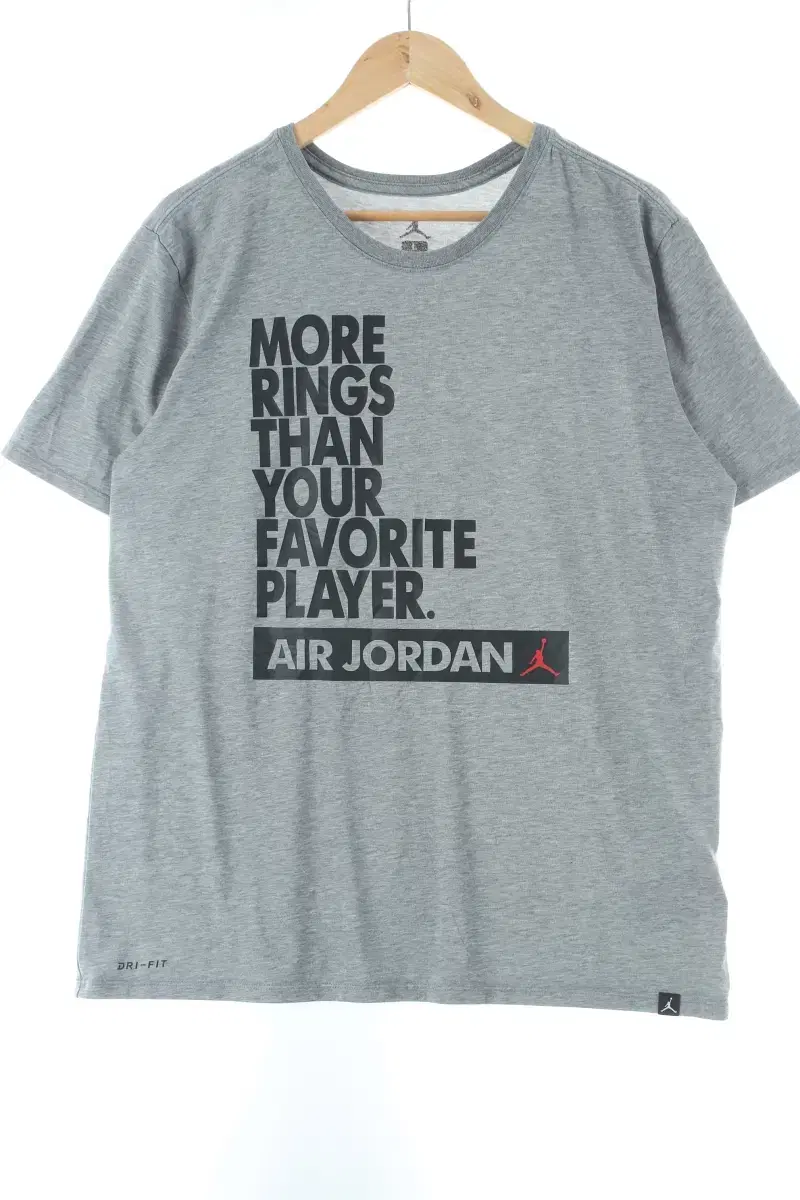 (L) Jordan Short Sleeve T-Shirt Gray Big Printed Old School Boxy Fit - D655