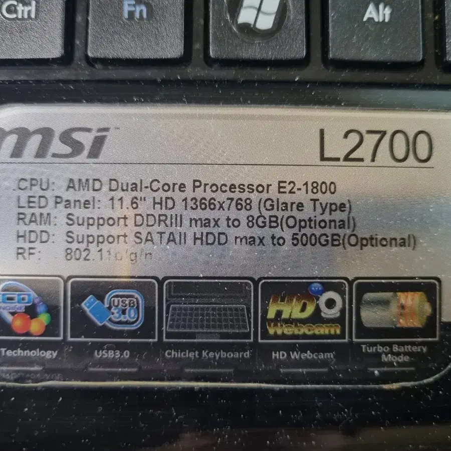 노트북  msi  L2700   ms1245