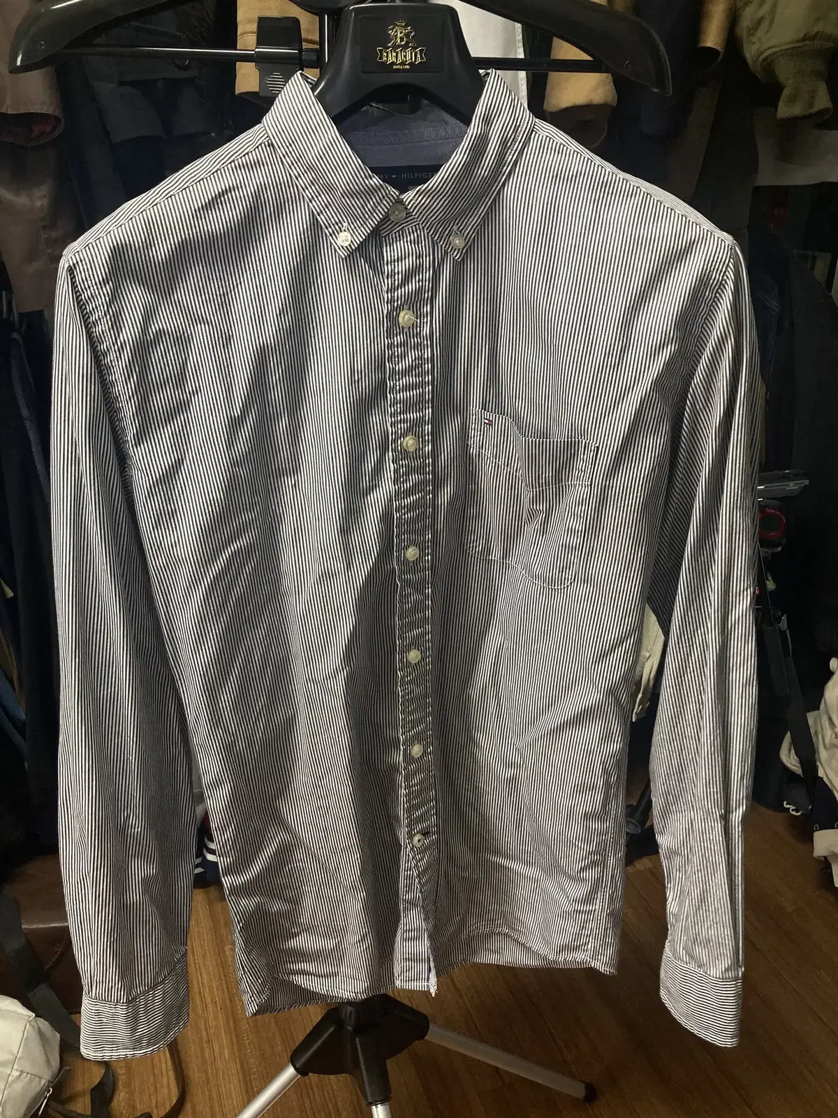 Tommy Hilfiger Striped Poplin Shirt M (100)