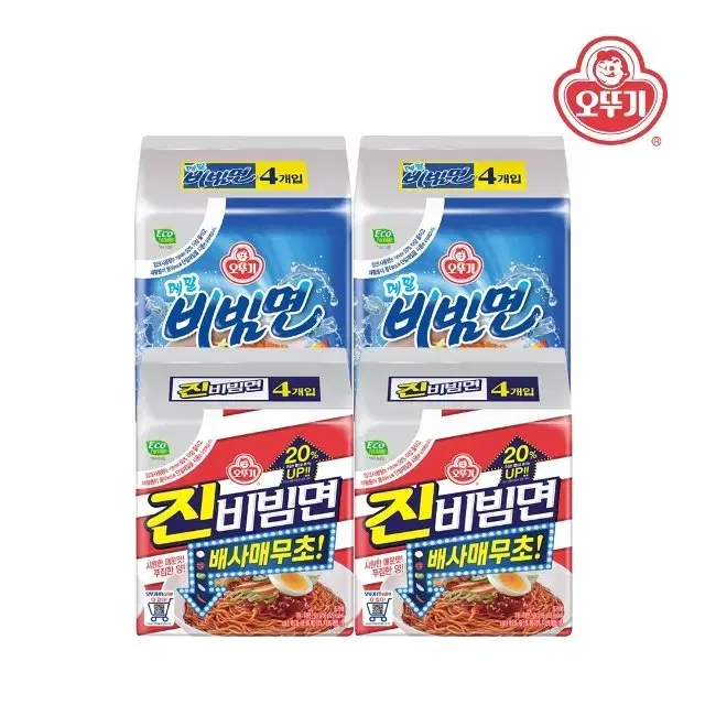 무료배송-메밀비빔면 8봉+진비빔면 8봉 오뚜기 라면