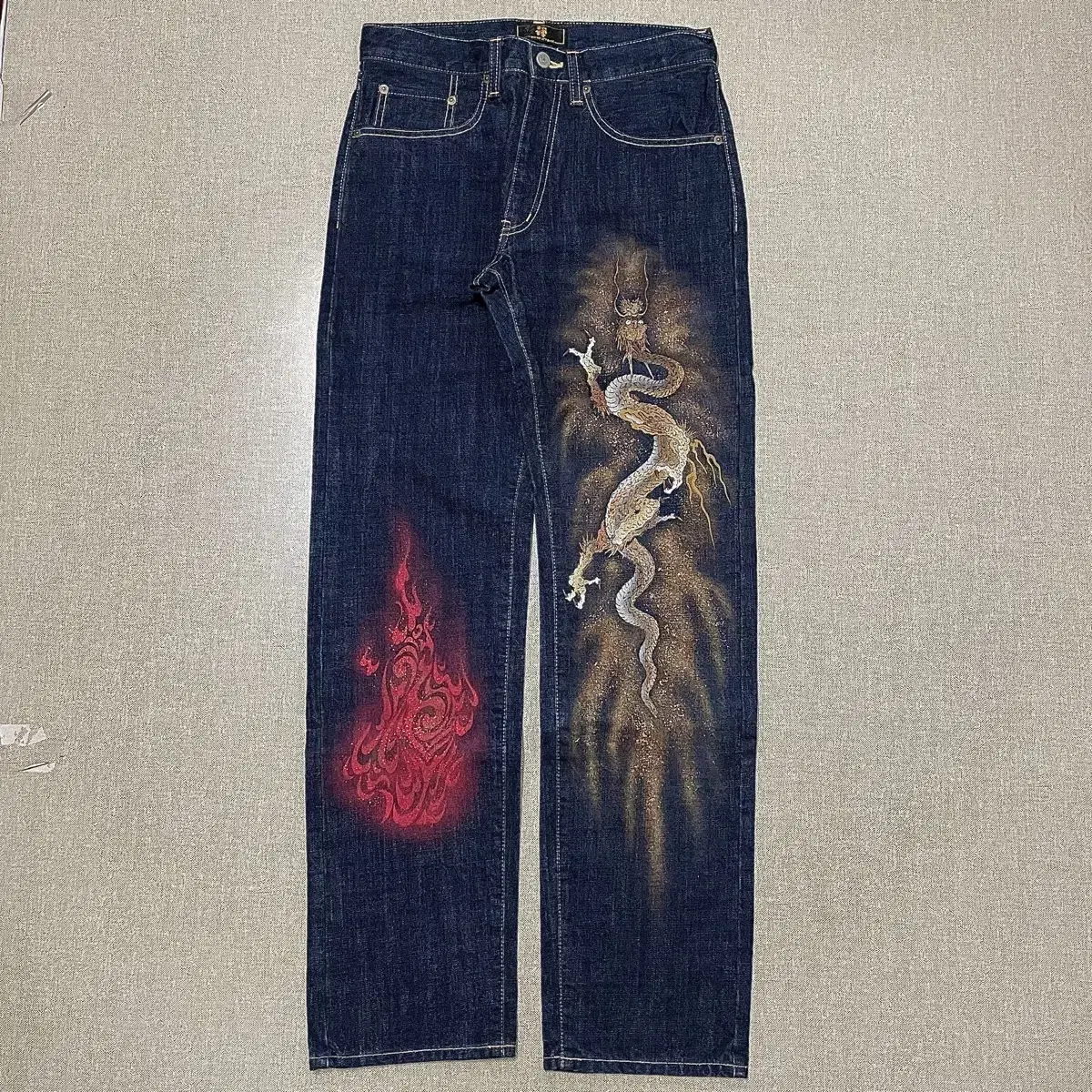 [TAPPO] ZEN xen Oil Painting Denim Jeans 30