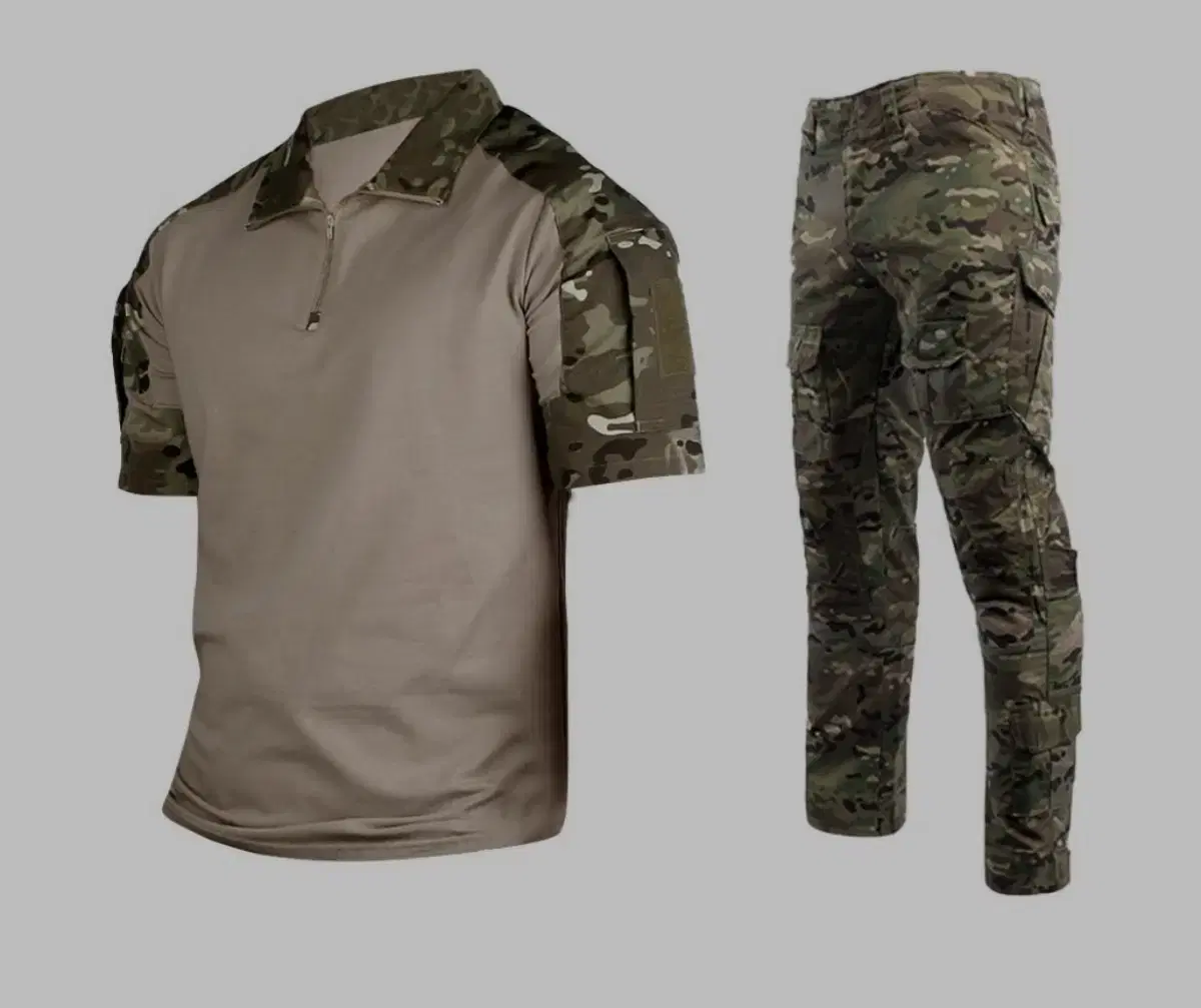 Military shirt with vahn sleeves, cargo pants