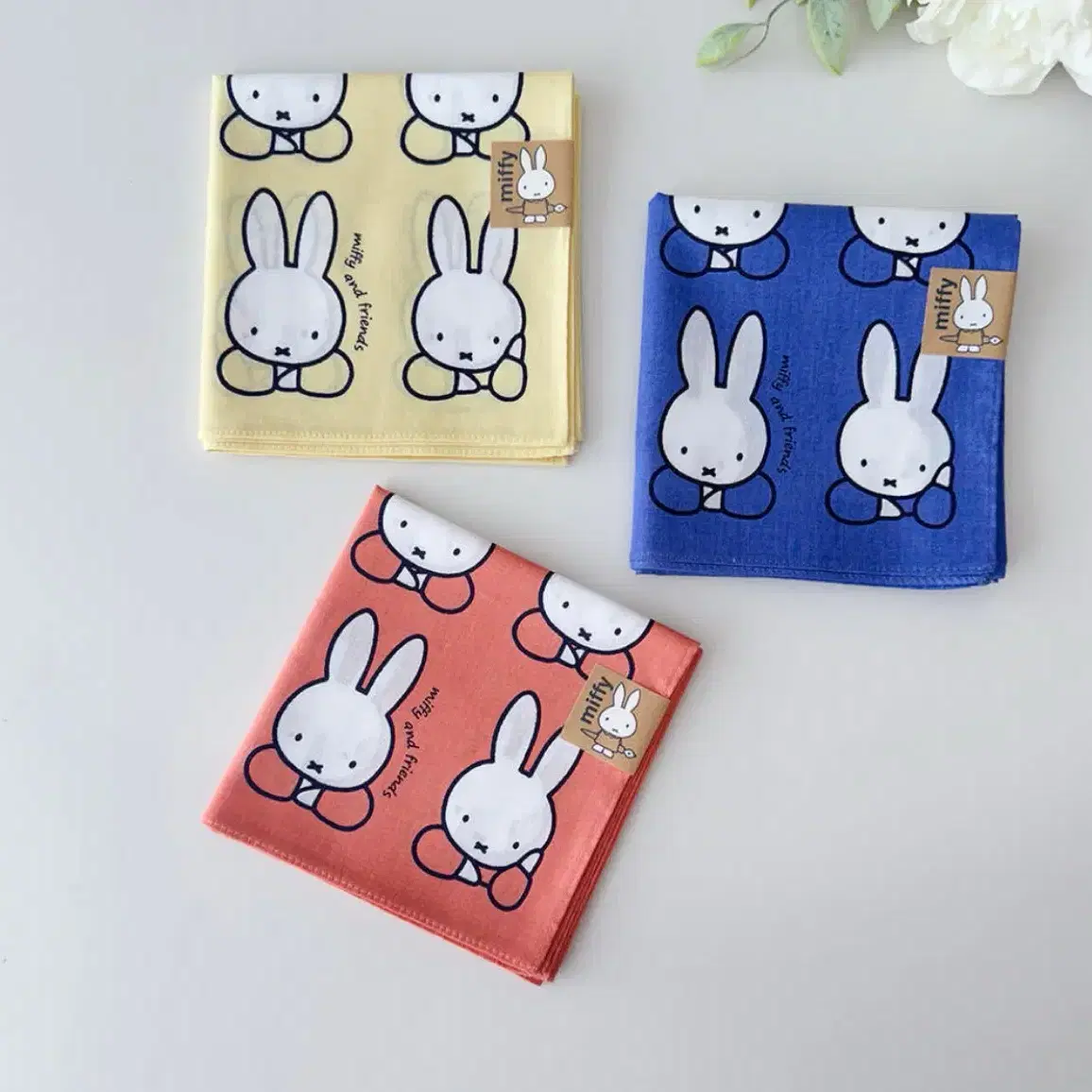 [새상품] 일본 미피 miffy 반다나 손수건 3종