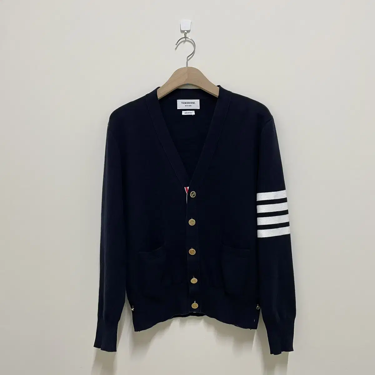 [Genuine,2] Thom Browne Milano Stitched Navy Keum Cardigan