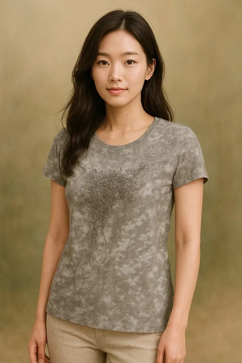 크로커다일 플라워 큐빅 반팔 회색(95 Size) 판매합니다.