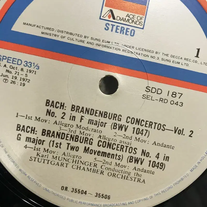 BRANDENBURG CONCERTOS LP /  AA1912