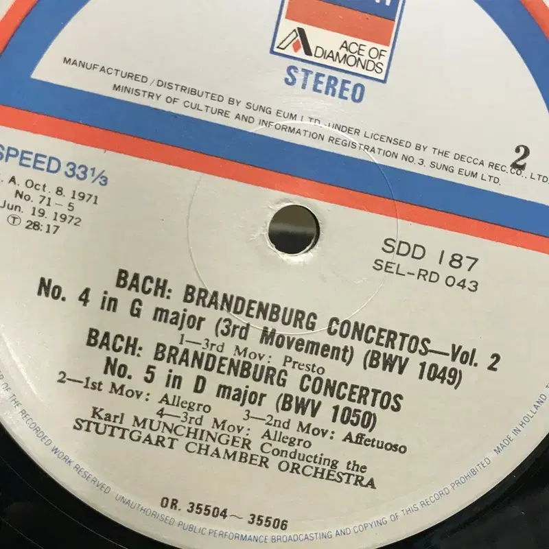 BRANDENBURG CONCERTOS LP /  AA1912