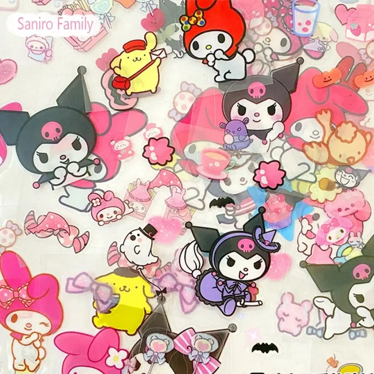 Sanrio Family Series sticker Kuromi Hello Kitty Waterproof Transparent Sticker