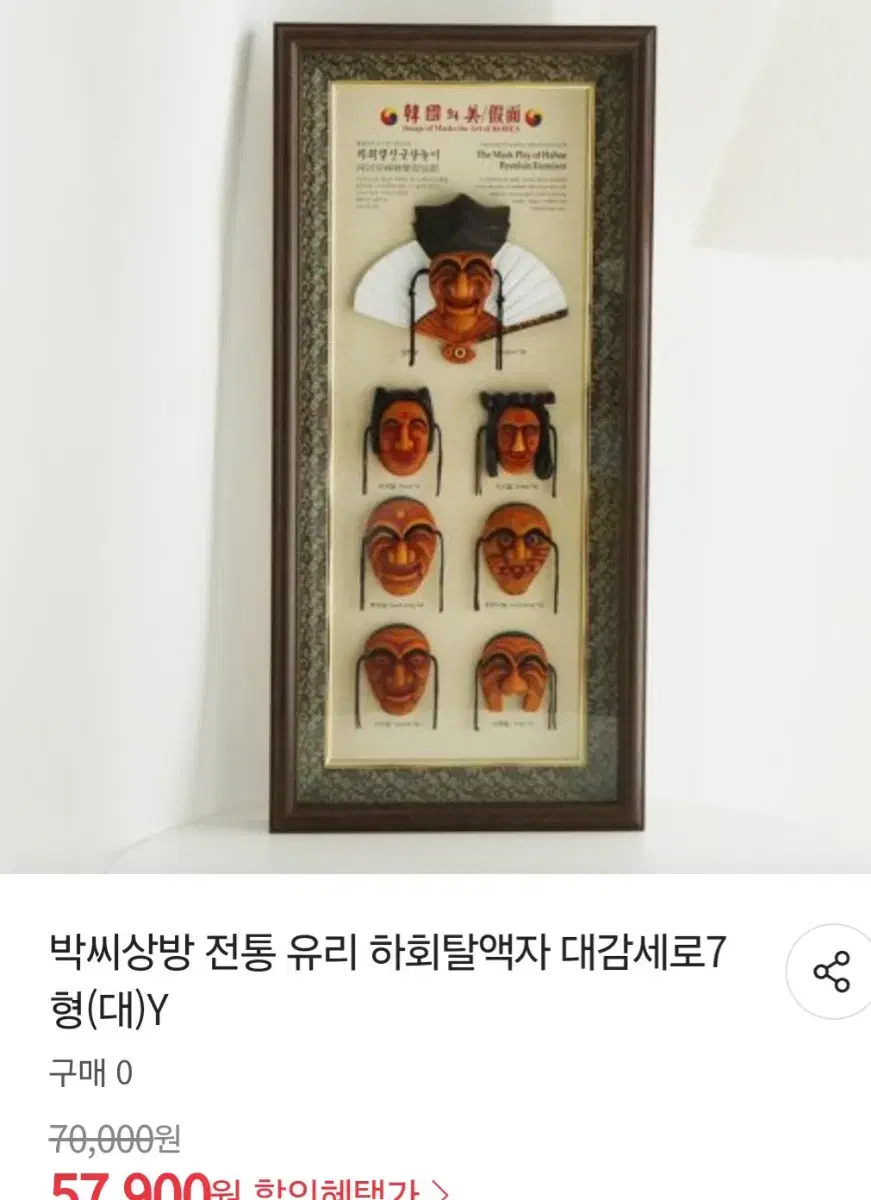 미니 하회탈 7개. 액자없음