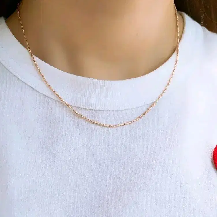 14k 레인볼 커팅 목걸이 1.5mm