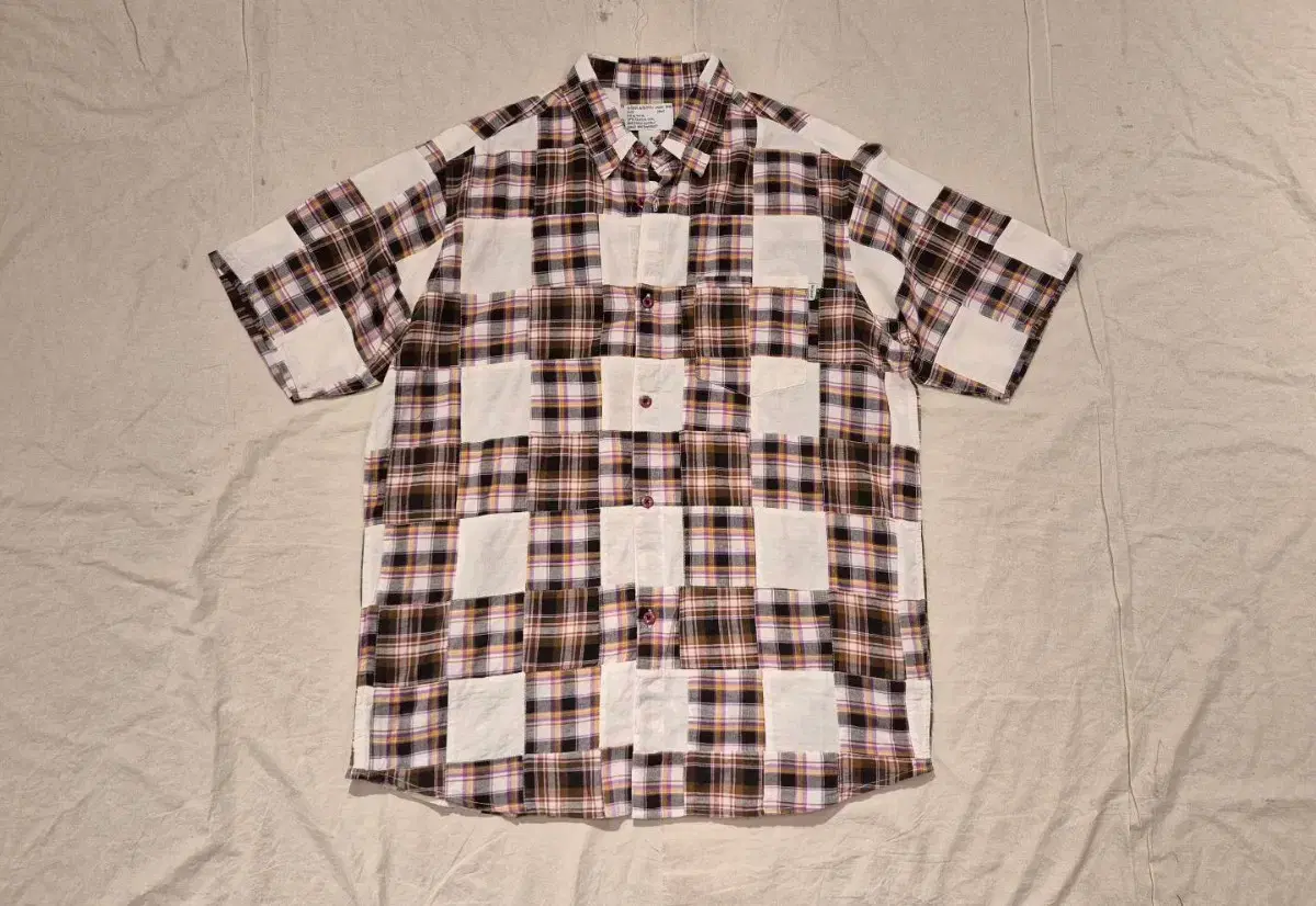 XL>00s Stussy Buffalo Patchwork Shirt