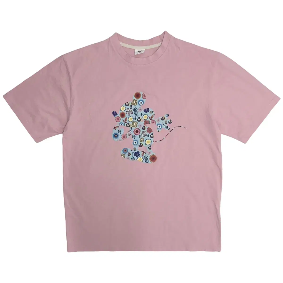 Illuso Disney Flower Mickey Mouse Vahn Short Sleeve Tee Pink